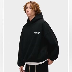 Fear of God Essentials Fleece Black Hoodie Mens XXL NEW WITH TAGS & BAG